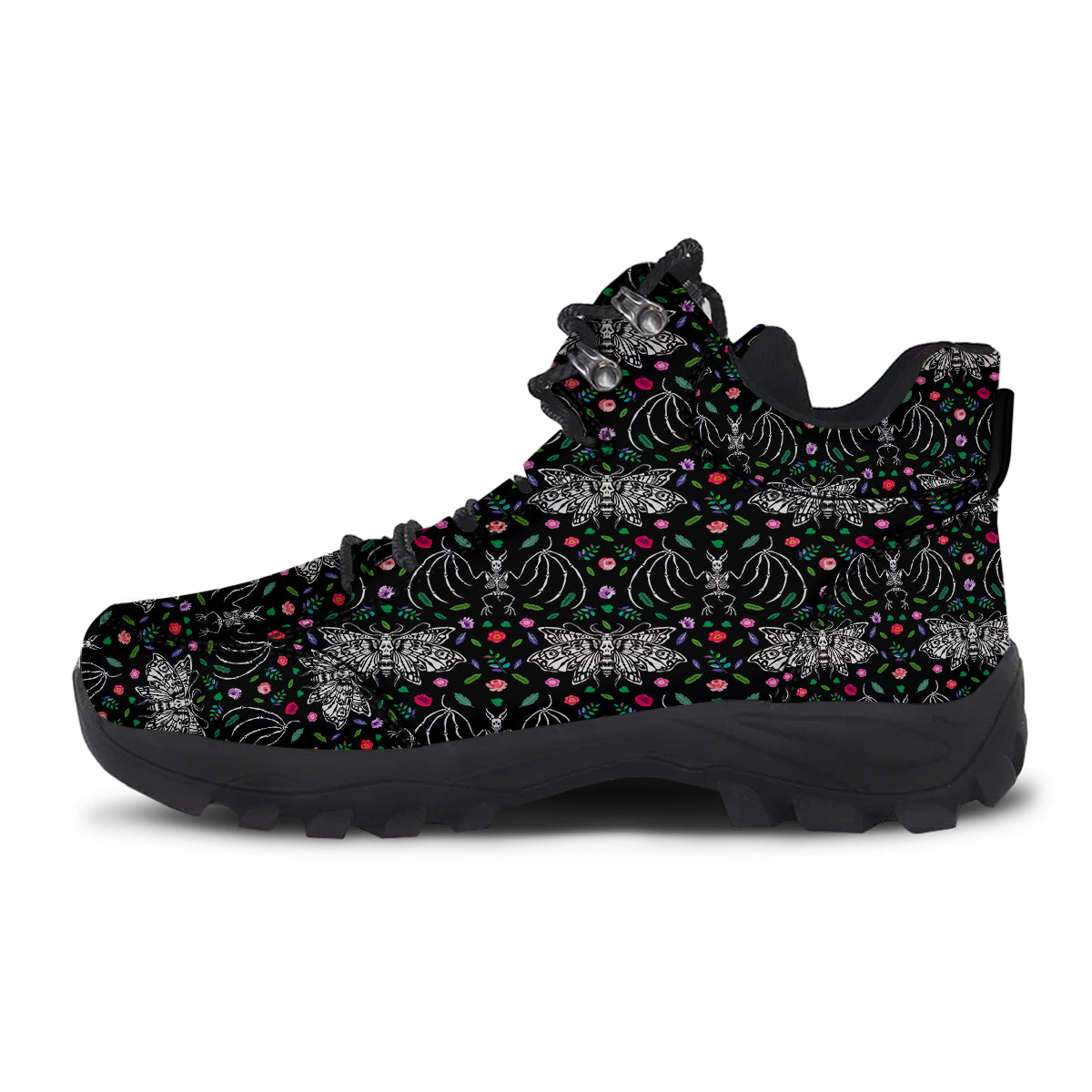 Butterflies And Skeletons of Bats Print Pattern Hiking Shoes-grizzshop