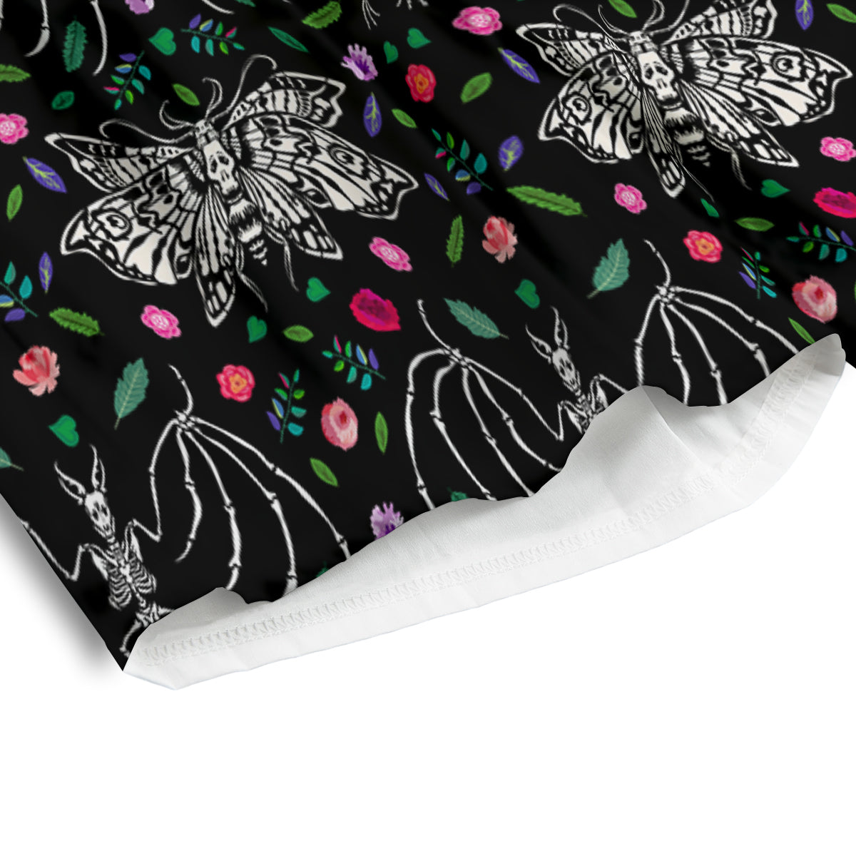 Butterflies And Skeletons of Bats Print Pattern Men's Athletic Shorts