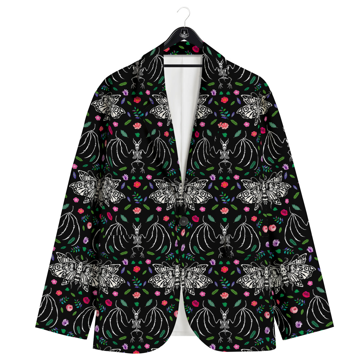 Butterflies And Skeletons of Bats Print Pattern Men's Sport Coat-grizzshop