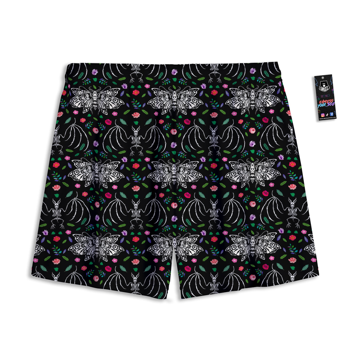 Cute Dino Green Print Pattern Mesh Shorts