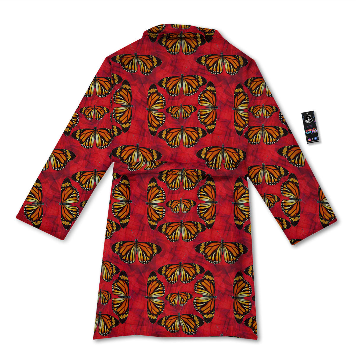 Butterflies Monarch Orange Print Pattern Bathrobe-grizzshop