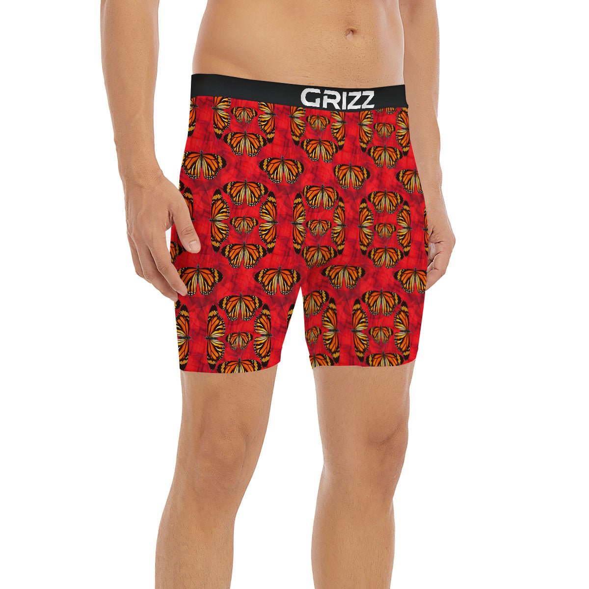 Butterflies Monarch Orange Print Pattern Boxer Briefs-grizzshop