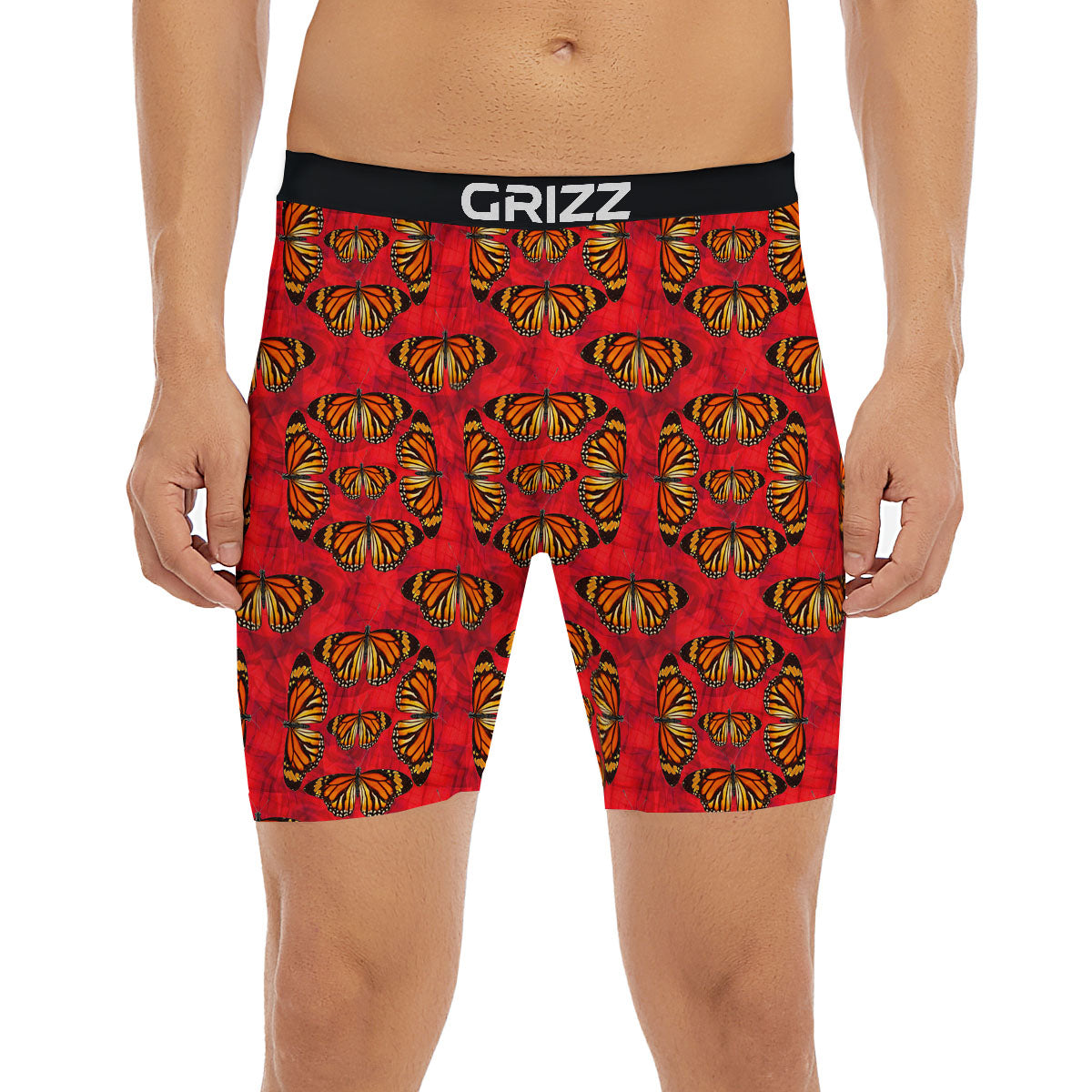 Butterflies Monarch Orange Print Pattern Boxer Briefs-grizzshop