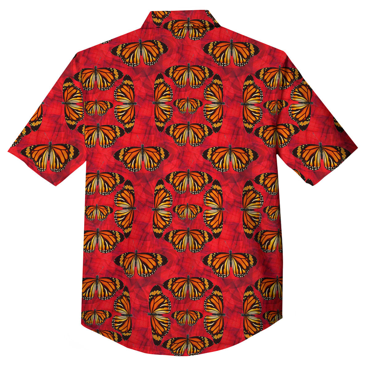 Butterflies Monarch Orange Print Pattern Button Up Shirt-grizzshop