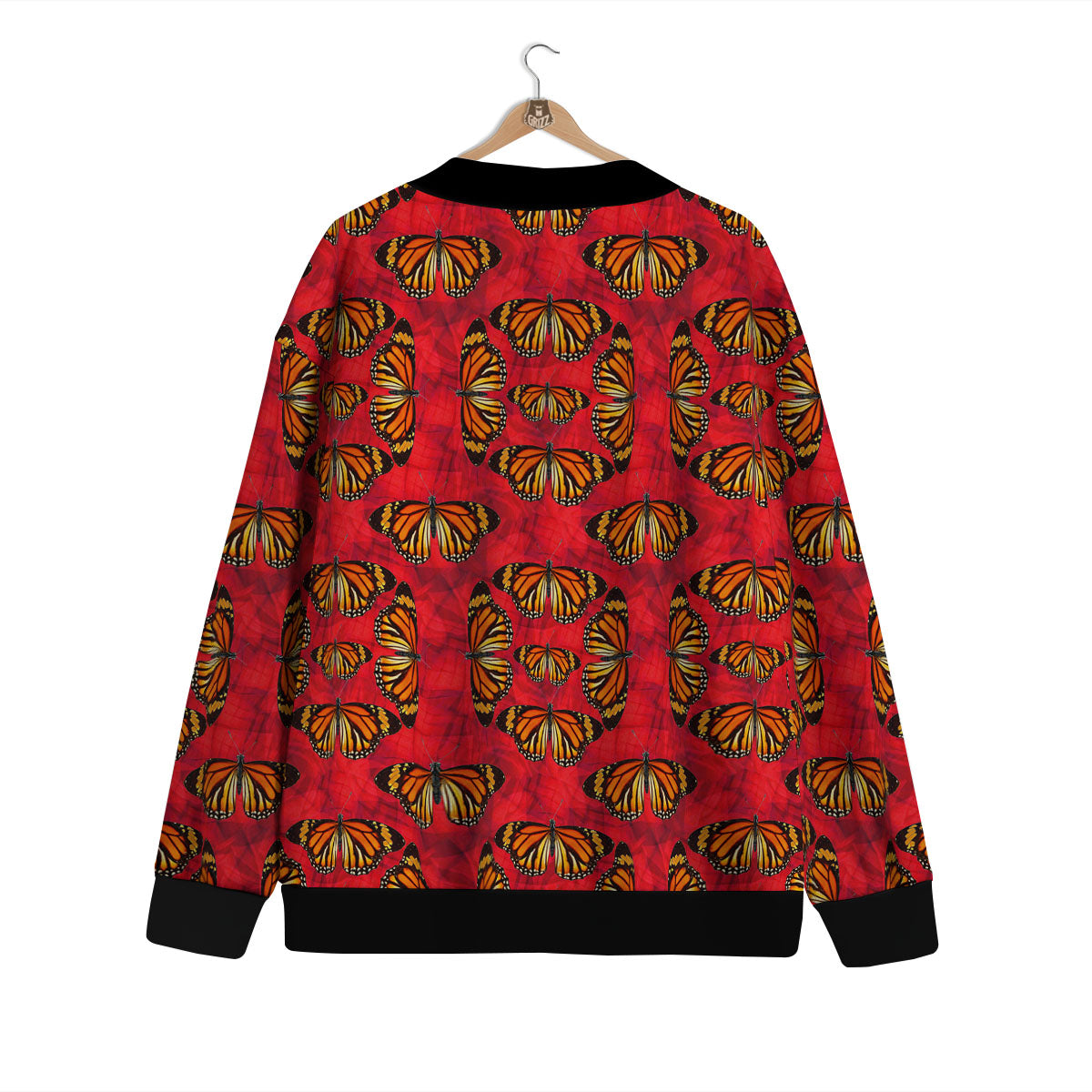 Butterflies Monarch Orange Print Pattern Cardigan-grizzshop
