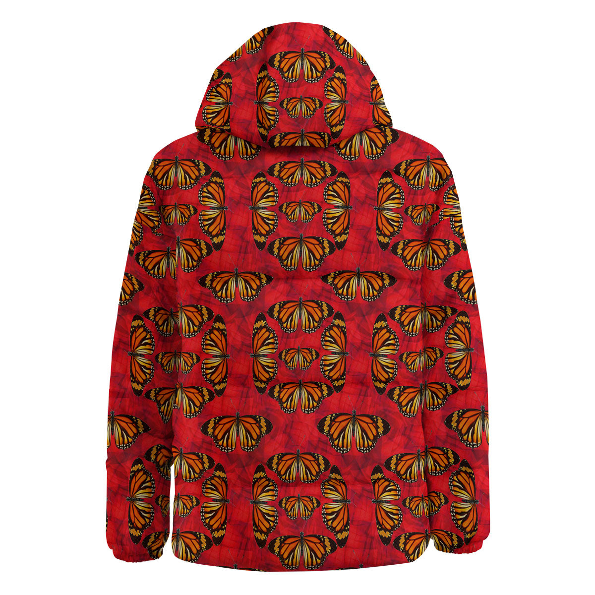 Butterflies Monarch Orange Print Pattern Down Jacket-grizzshop
