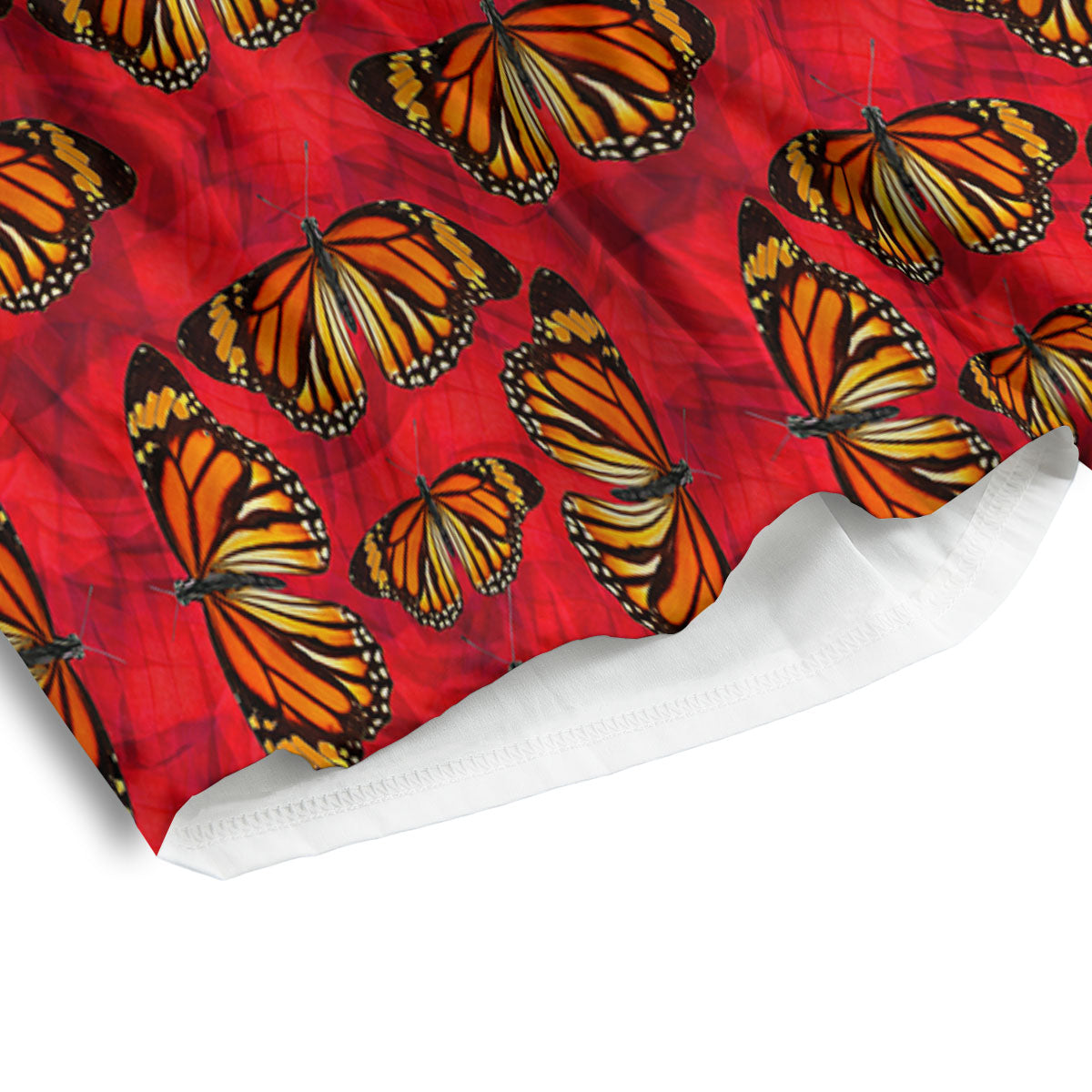 Butterflies Monarch Orange Print Pattern Men's Athletic Shorts