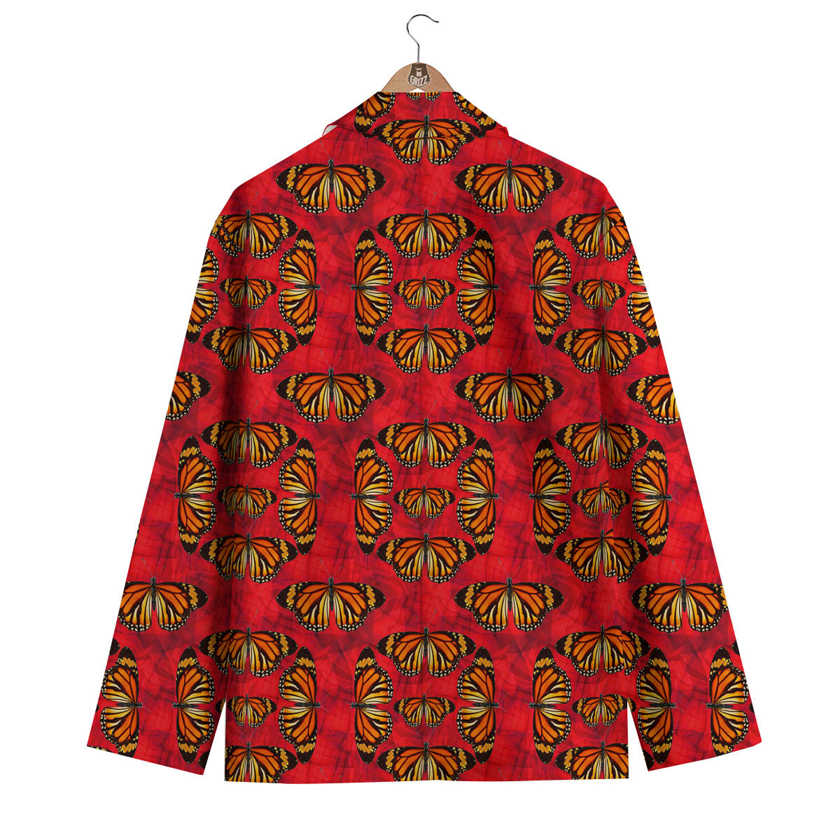 Butterflies Monarch Orange Print Pattern Men's Blazer-grizzshop