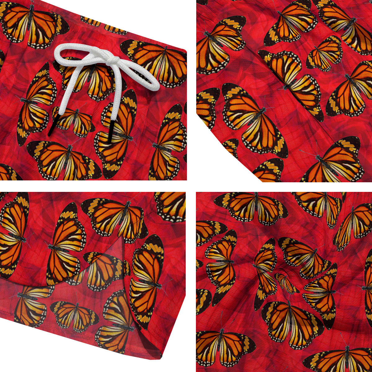 Butterflies Monarch Orange Print Pattern Men's Running Shorts-grizzshop