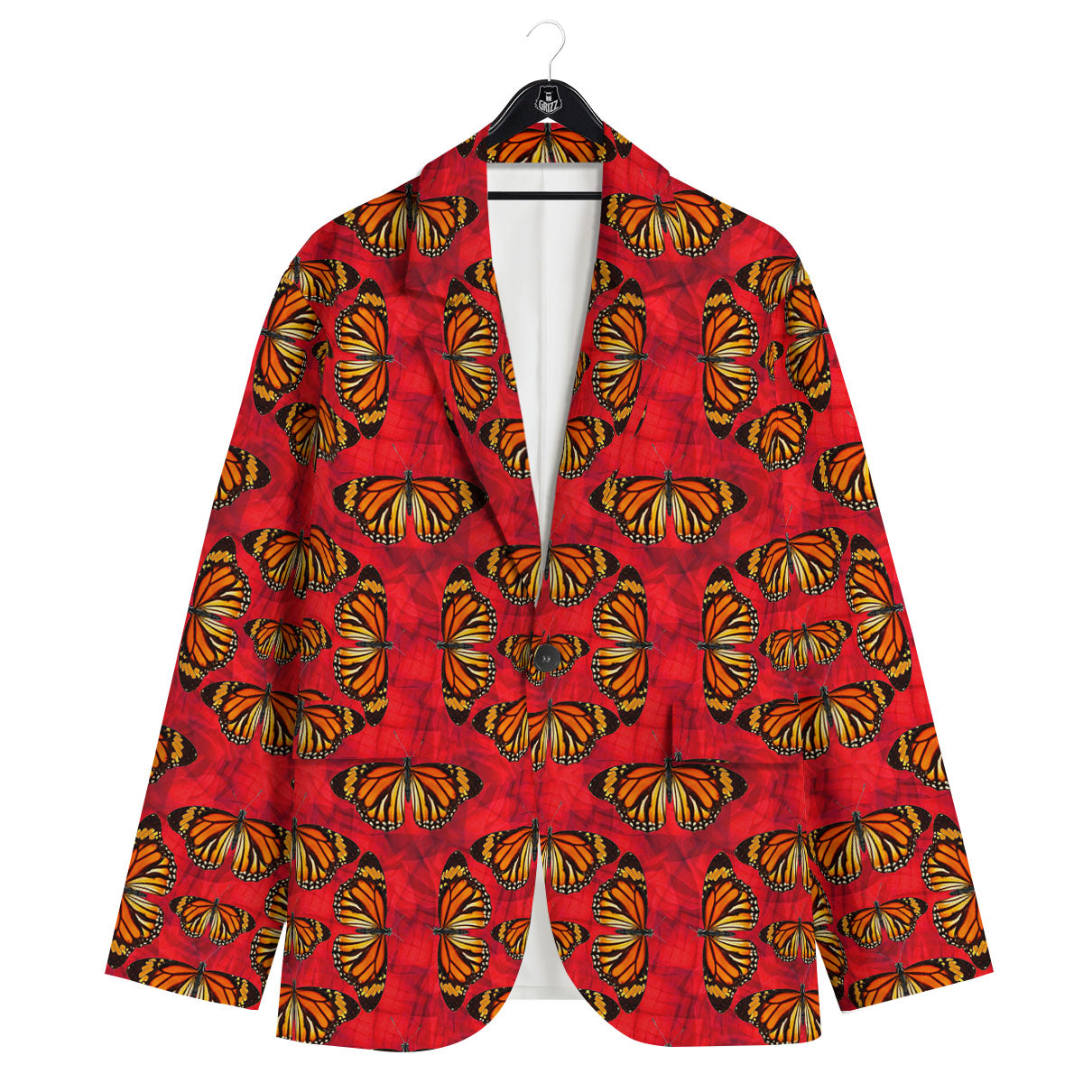 Butterflies Monarch Orange Print Pattern Men's Sport Coat-grizzshop