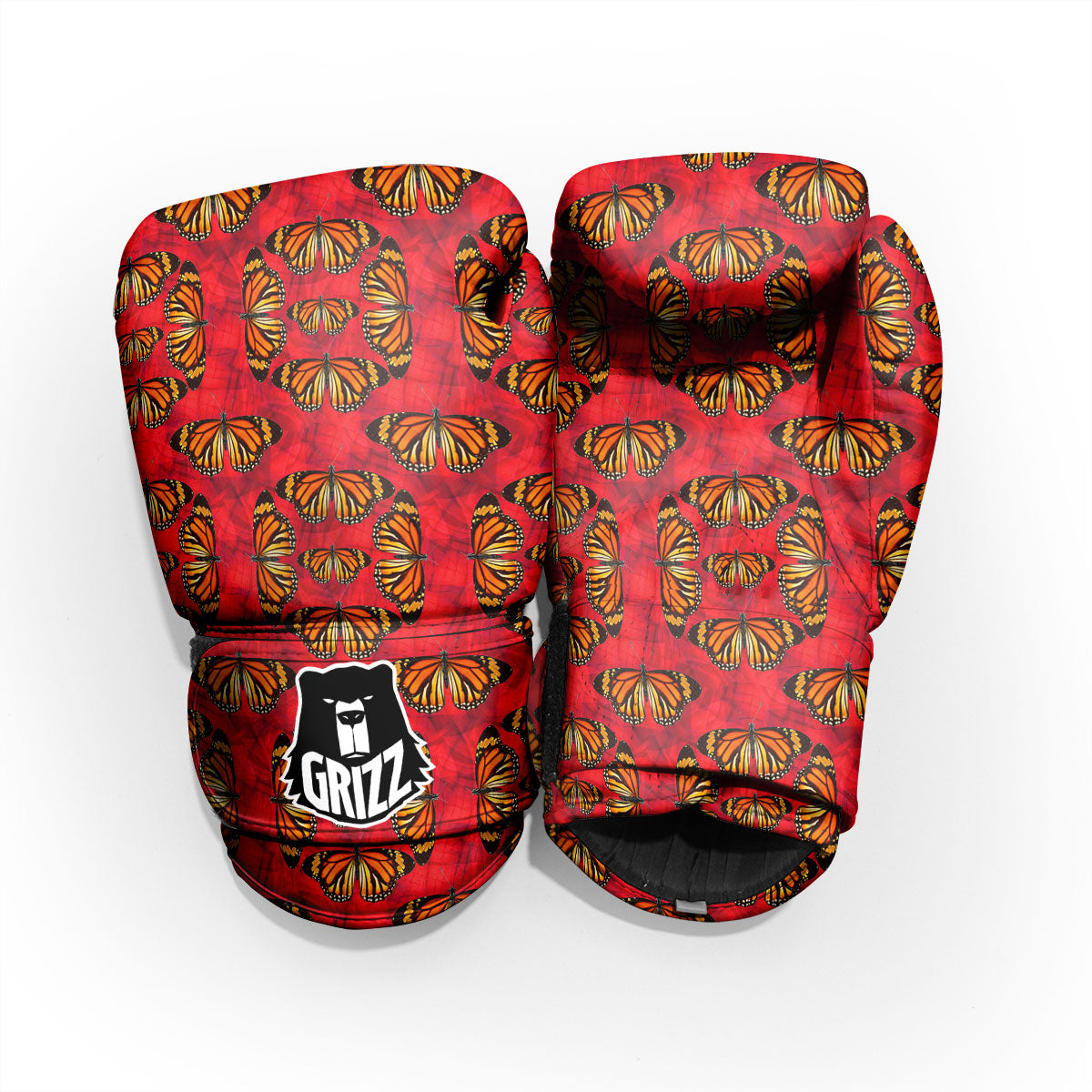 Butterflies Monarch Orange Print Pattern Pro Boxing Glove