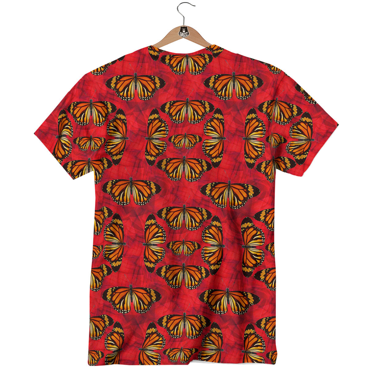 Butterflies Monarch Orange Print Pattern T-Shirt-grizzshop