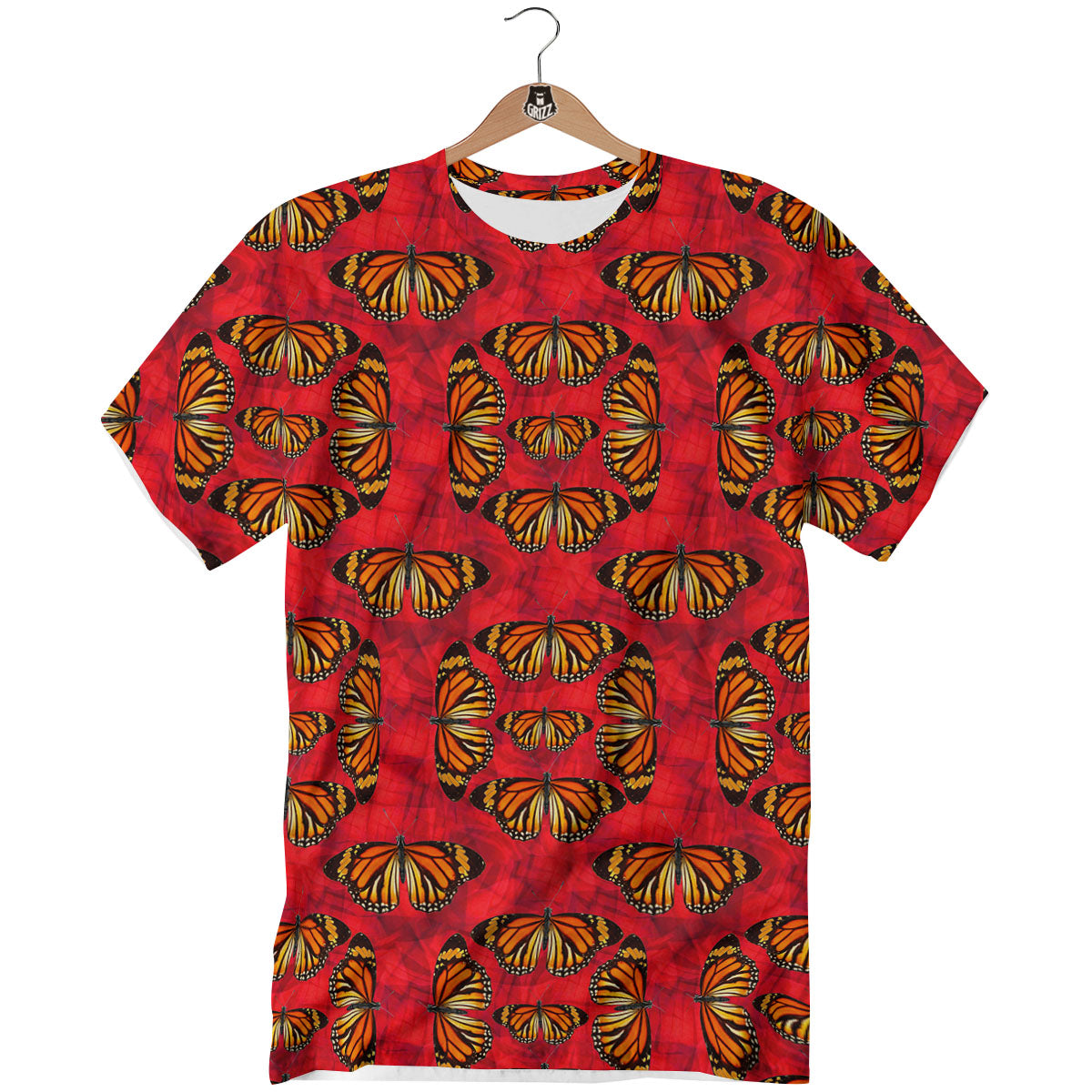 Butterflies Monarch Orange Print Pattern T-Shirt-grizzshop
