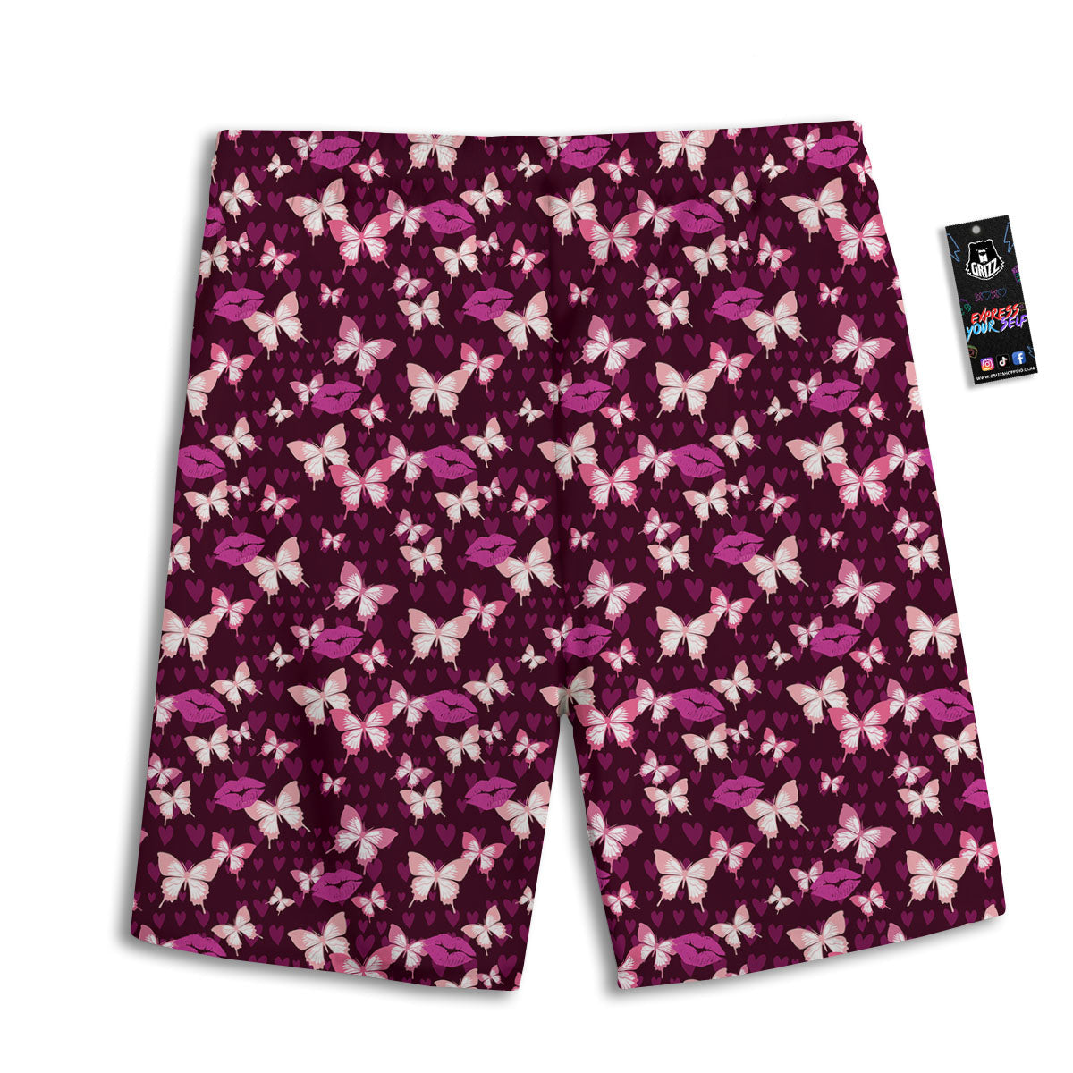 Buffalo Check Pink And White Print Men's Athletic Shorts