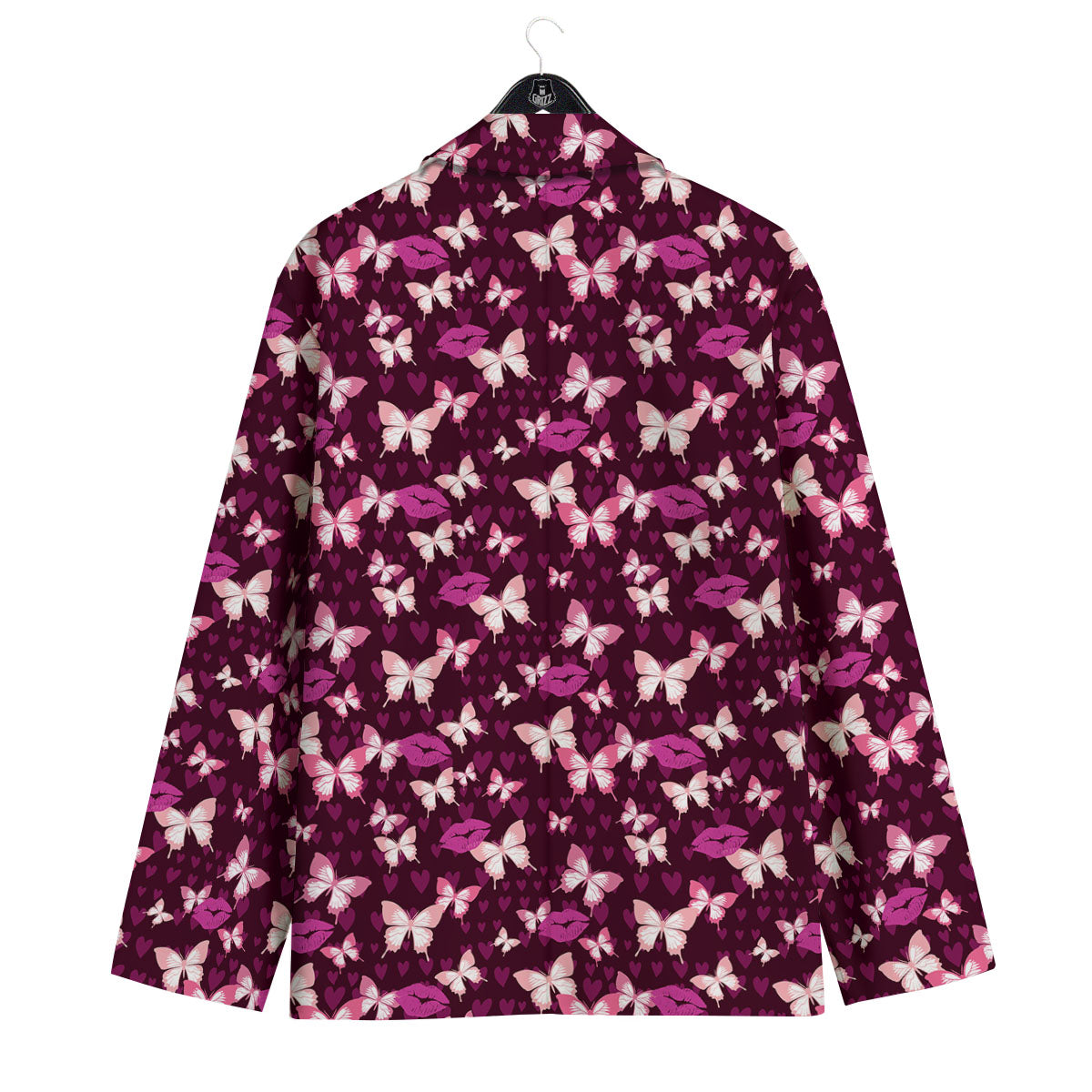 Butterfly And Girly Heart Print Pattern Men's Sport Coat-grizzshop