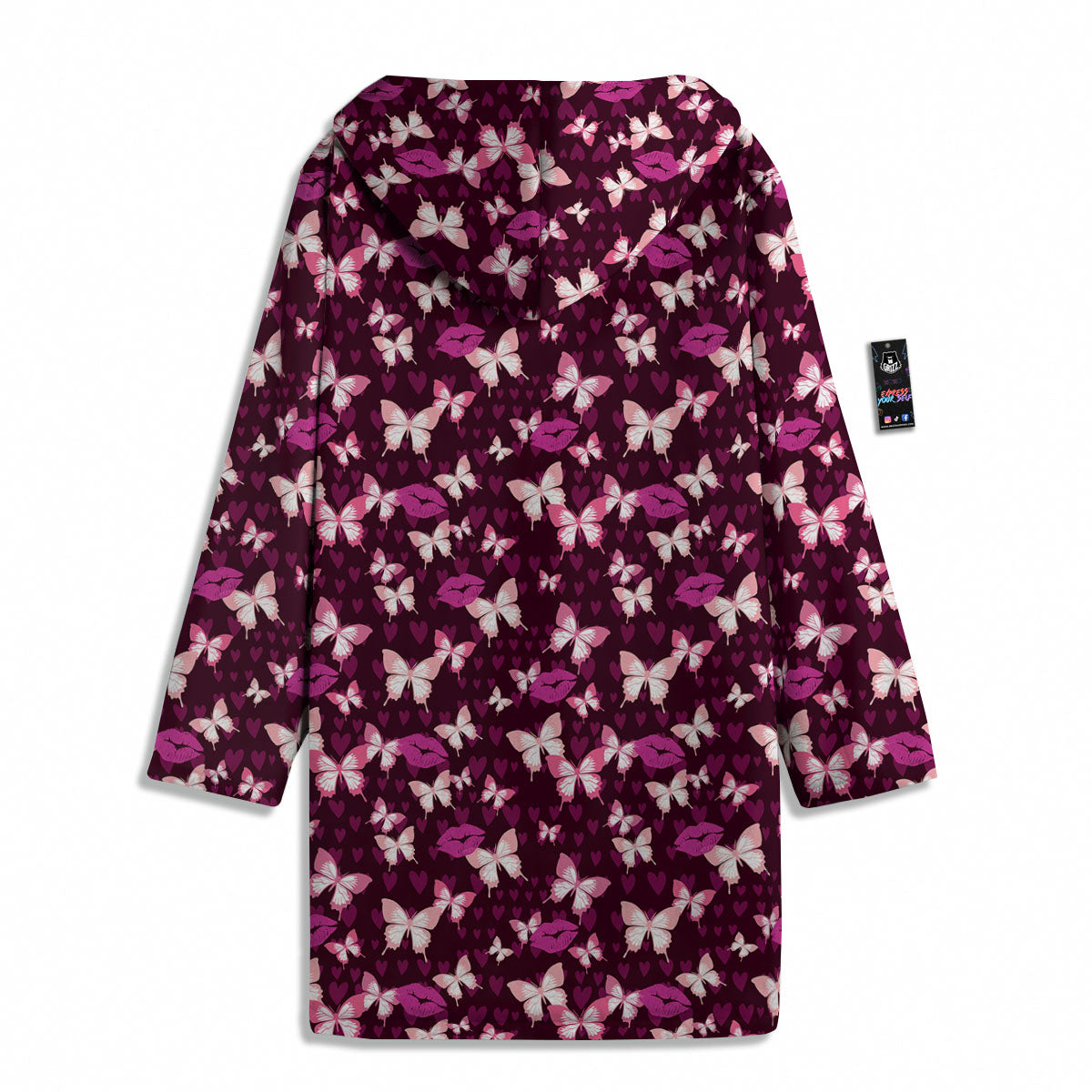 Butterfly And Girly Heart Print Pattern Men's Windbreaker Jacket-grizzshop