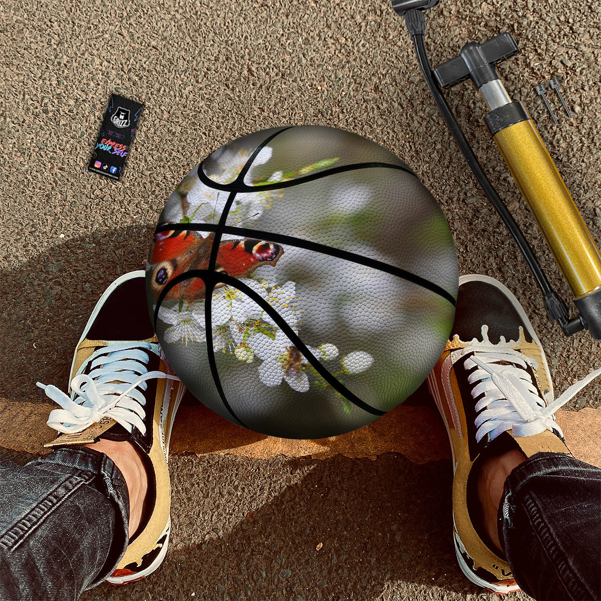 Butterfly Blossom Flower Print Basketball-grizzshop