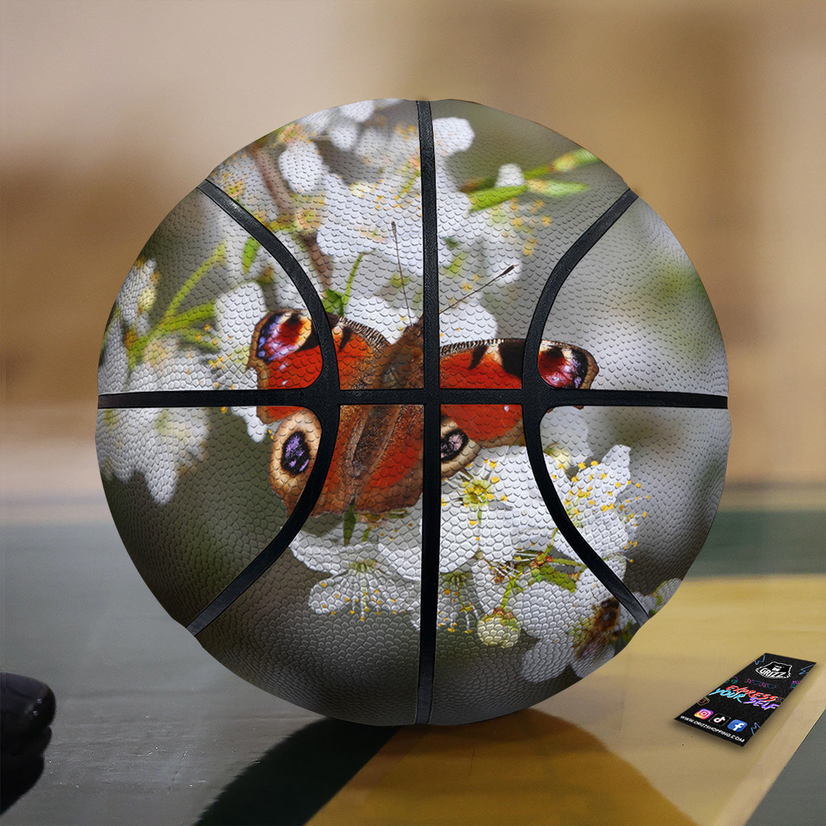 Butterfly Blossom Flower Print Basketball-grizzshop