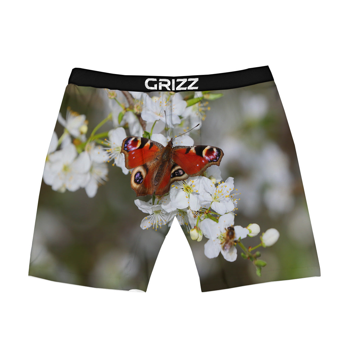 Butterfly Blossom Flower Print Boxer Briefs-grizzshop