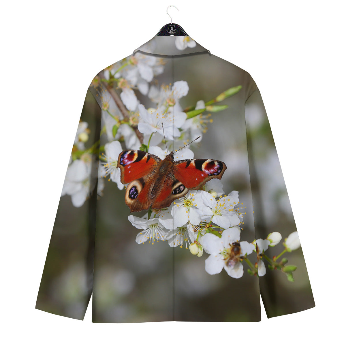 Butterfly Blossom Flower Print Men's Sport Coat-grizzshop