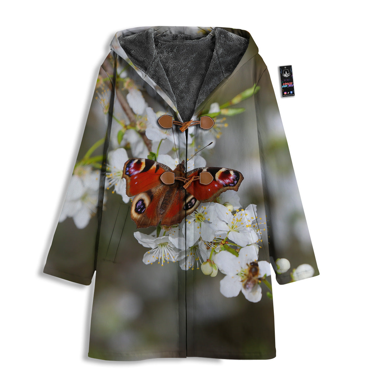 Butterfly Blossom Flower Print Men's Windbreaker Jacket-grizzshop