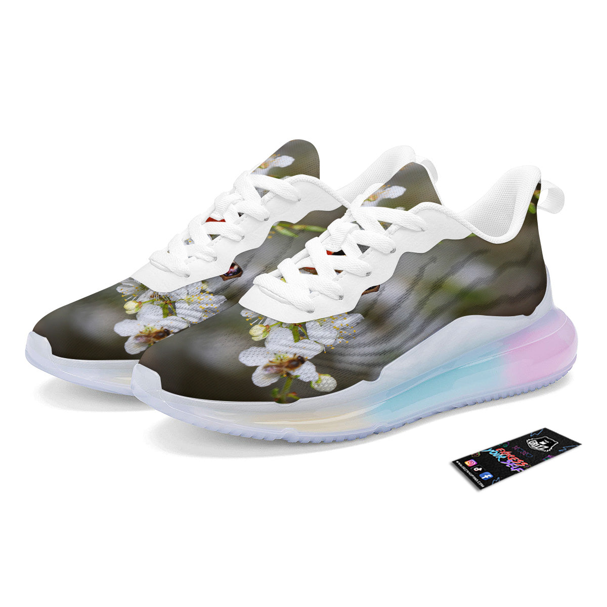 Butterfly Blossom Flower Print Running Sneakers-grizzshop