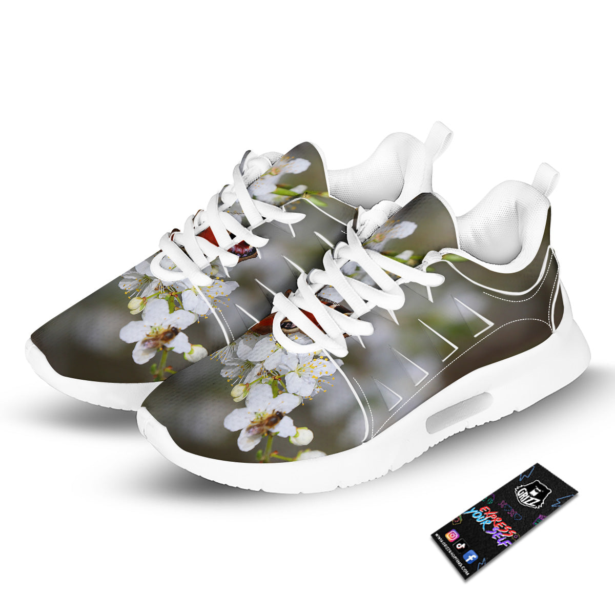 Butterfly Blossom Flower Print Tennis Shoes-grizzshop