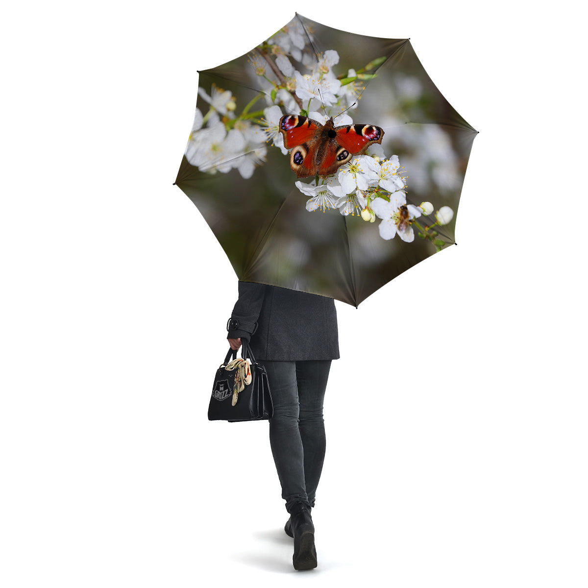 Butterfly Blossom Flower Print Umbrella-grizzshop