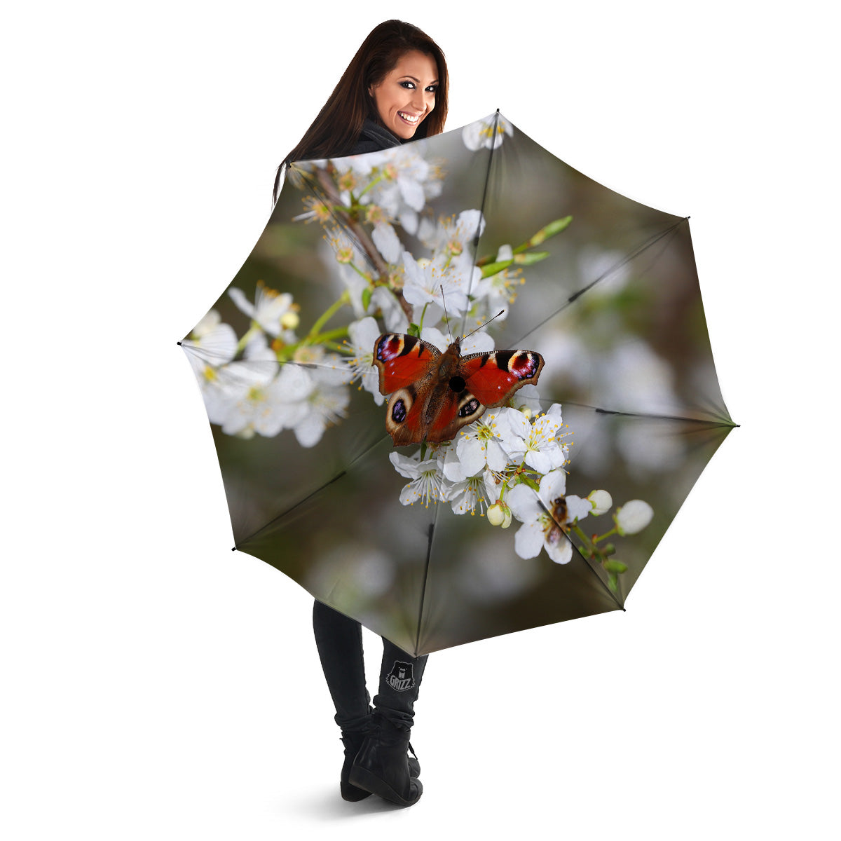 Butterfly Blossom Flower Print Umbrella-grizzshop