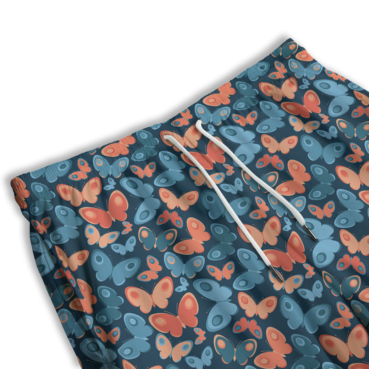 Butterfly Blue And Orange Print Men's Athletic Shorts