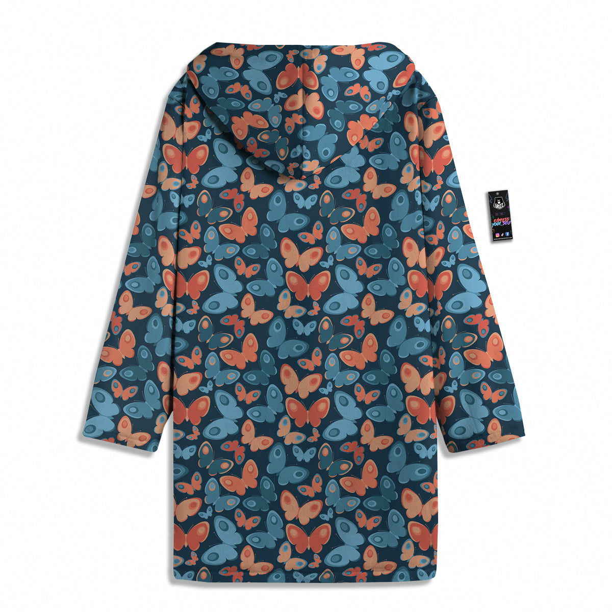 Butterfly Blue And Orange Print Men's Windbreaker Jacket-grizzshop