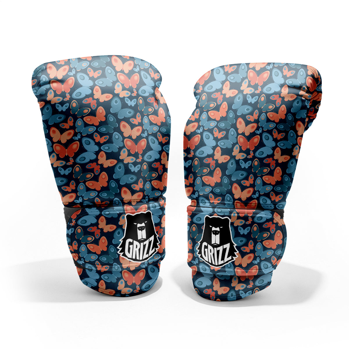 Butterfly Blue And Orange Print Pro Boxing Glove