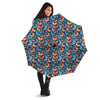 Butterfly Blue And Orange Print Umbrella-grizzshop