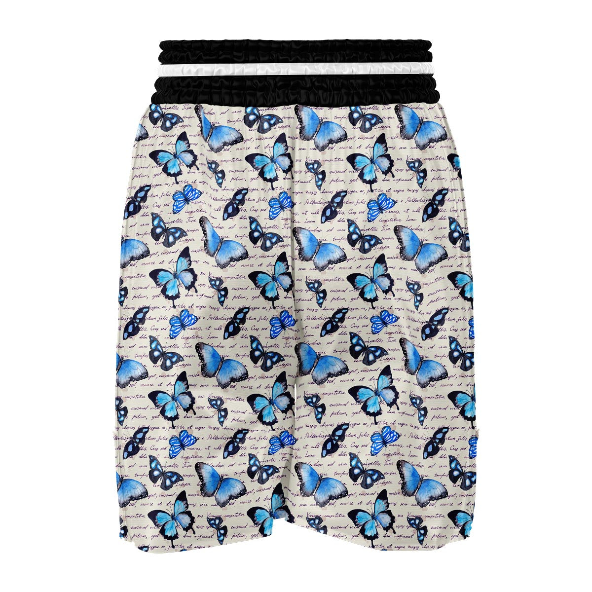 Butterfly Blue Pattern Print Boxing Shorts-grizzshop