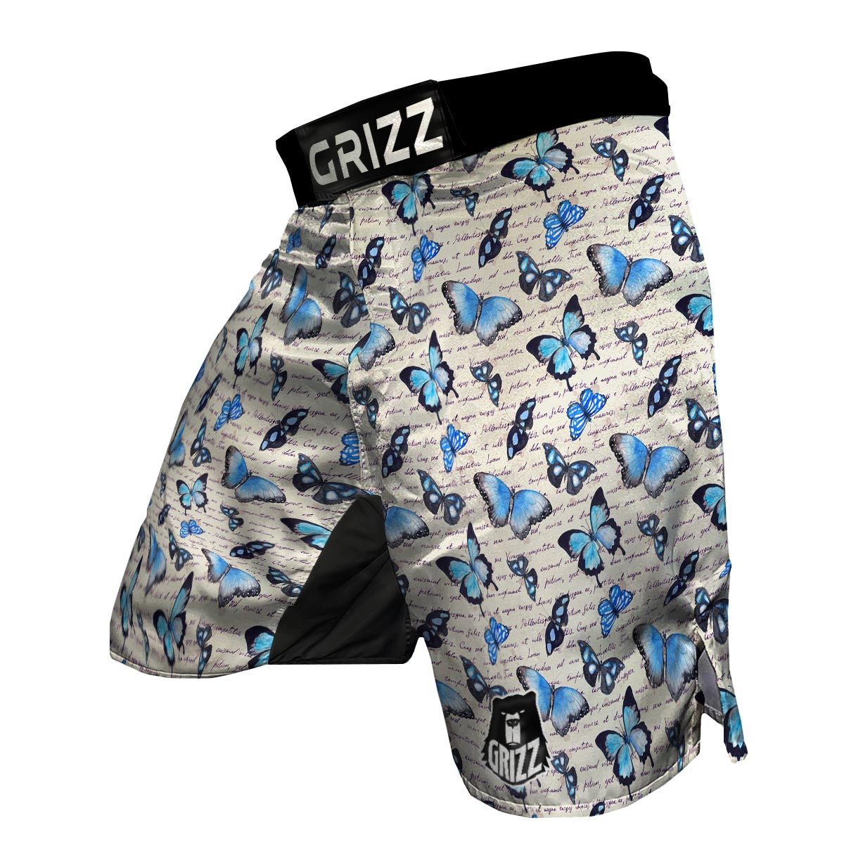 Butterfly Blue Pattern Print MMA Shorts-grizzshop