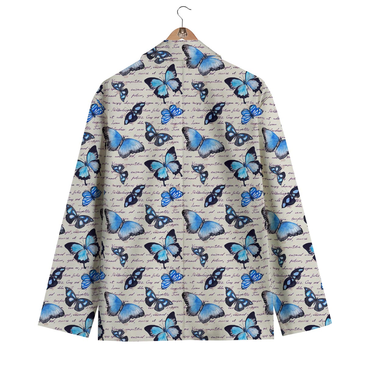 Butterfly Blue Pattern Print Men's Blazer-grizzshop