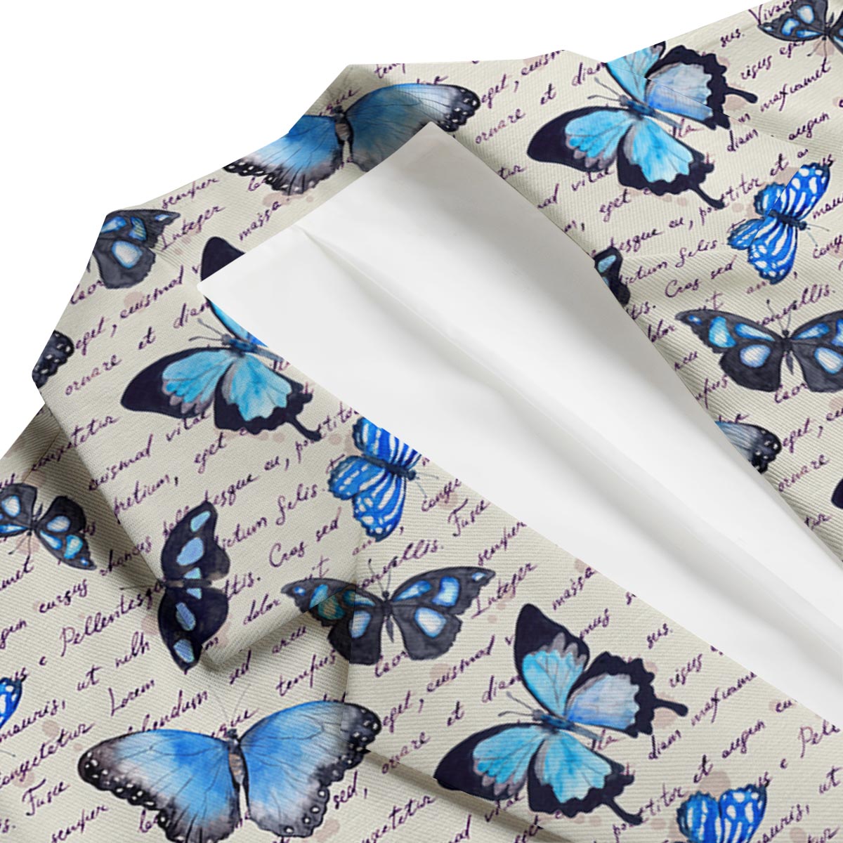 Butterfly Blue Pattern Print Men's Blazer-grizzshop