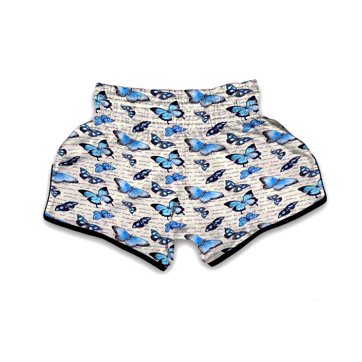 Butterfly Blue Pattern Print Muay Thai Boxing Shorts-grizzshop