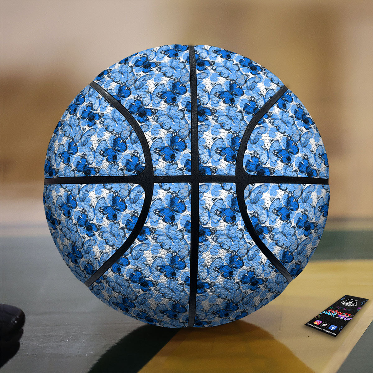 Butterfly Blue Spring Print Pattern Basketball-grizzshop