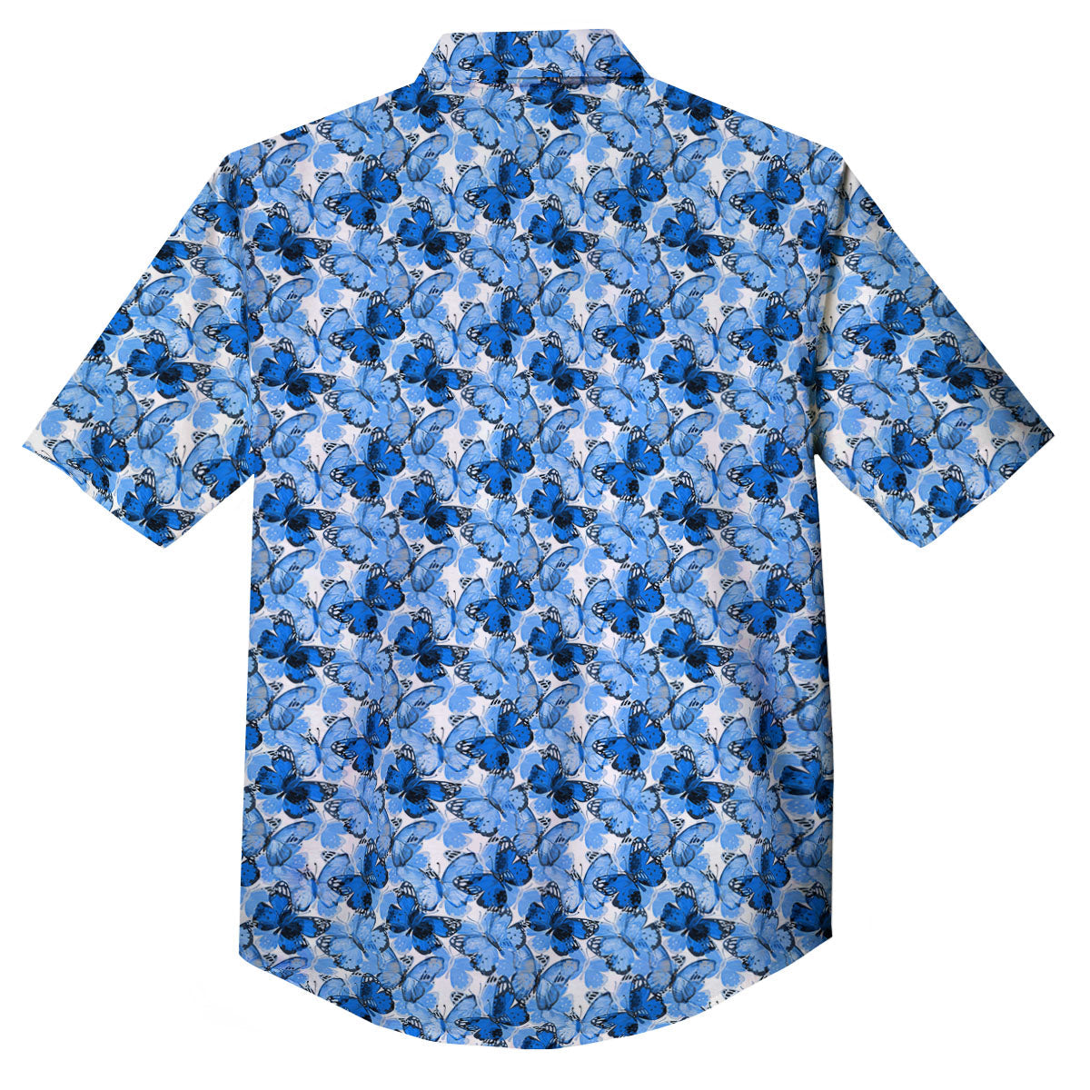 Butterfly Blue Spring Print Pattern Button Up Shirt-grizzshop