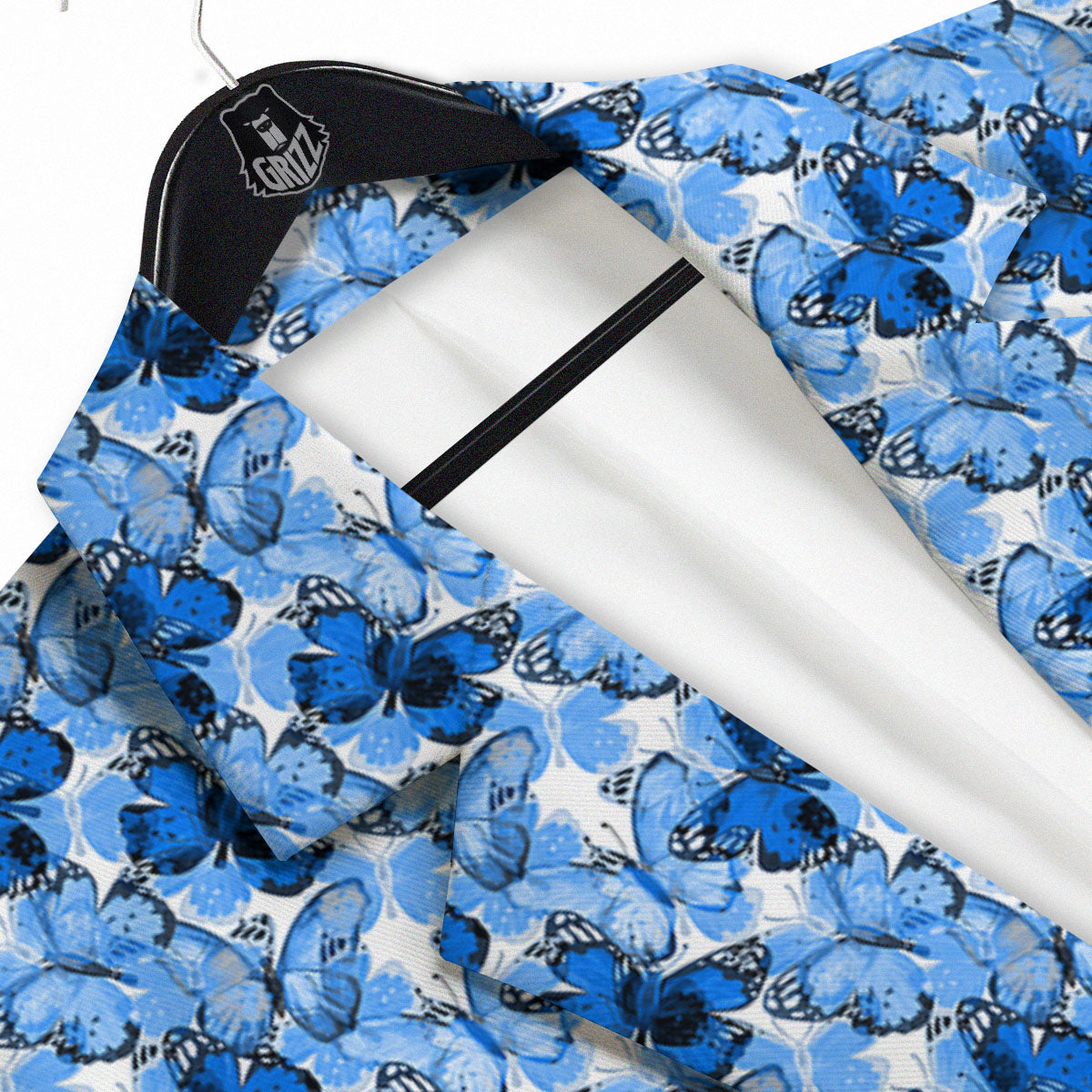 Butterfly Blue Spring Print Pattern Men's Sport Coat-grizzshop