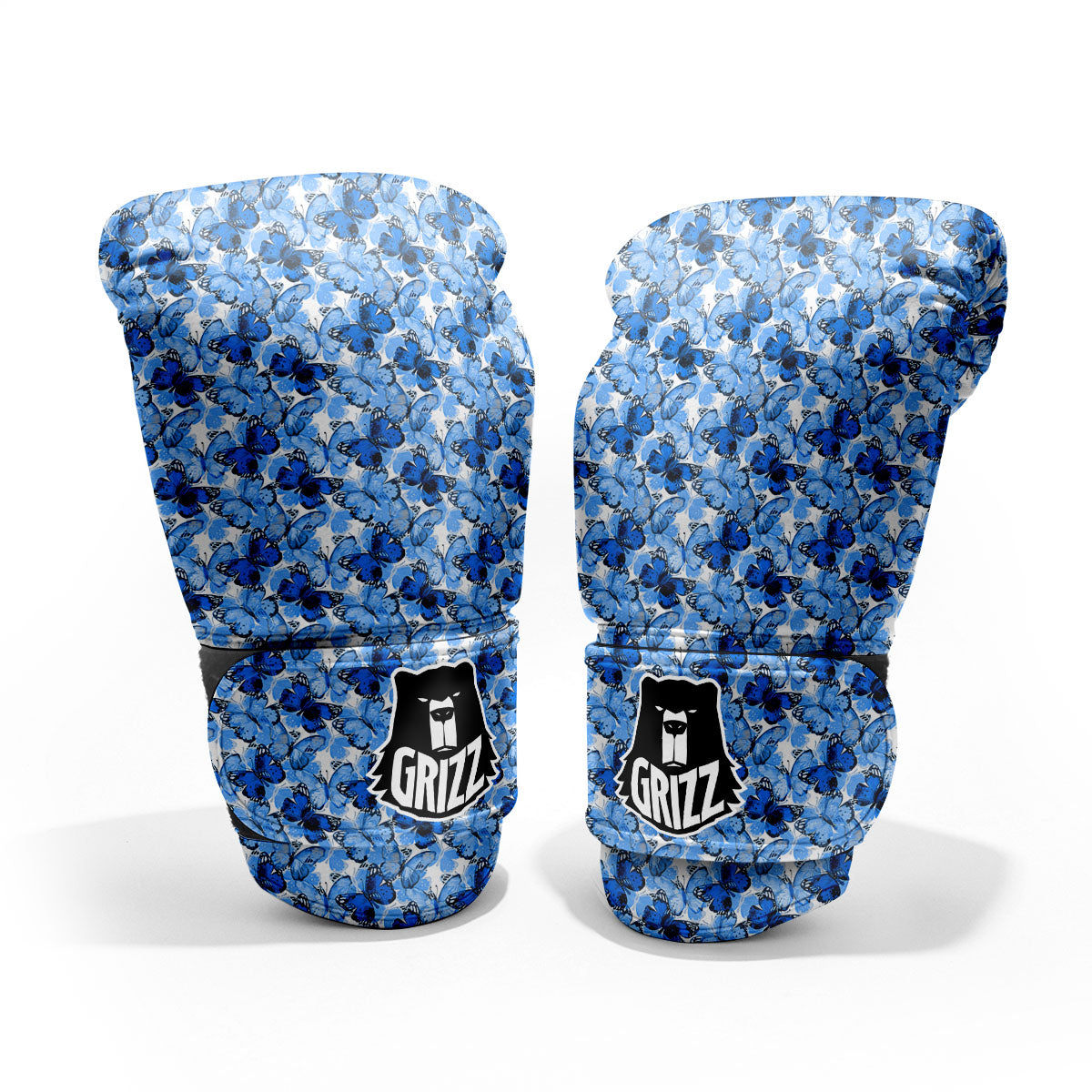 Butterfly Blue Spring Print Pattern Pro Boxing Glove