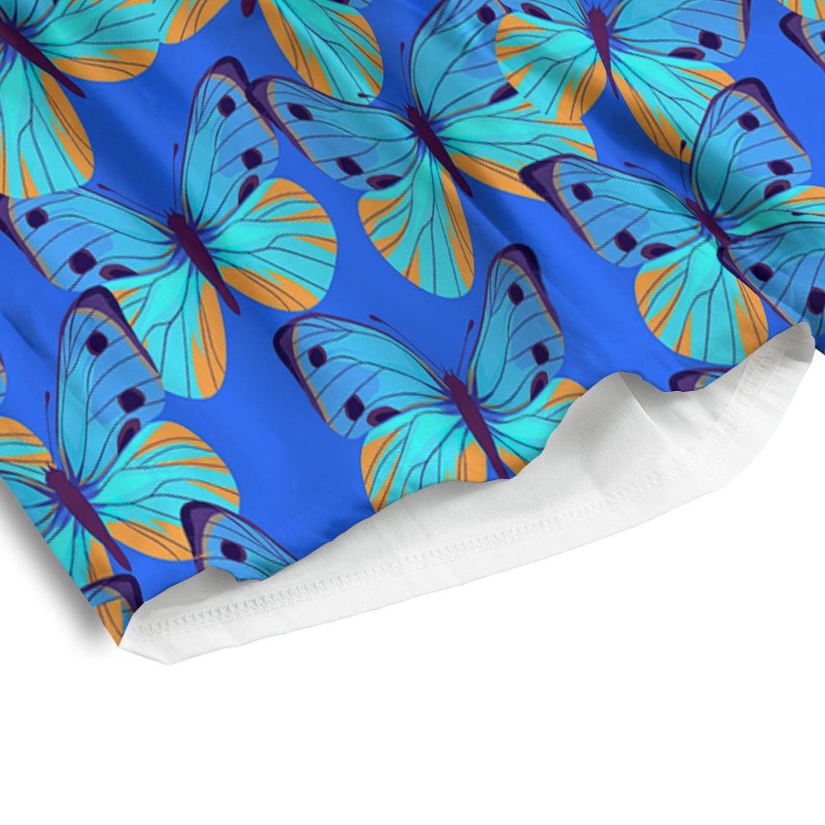 Butterfly Blue Watercolor Print Pattern Men's Athletic Shorts
