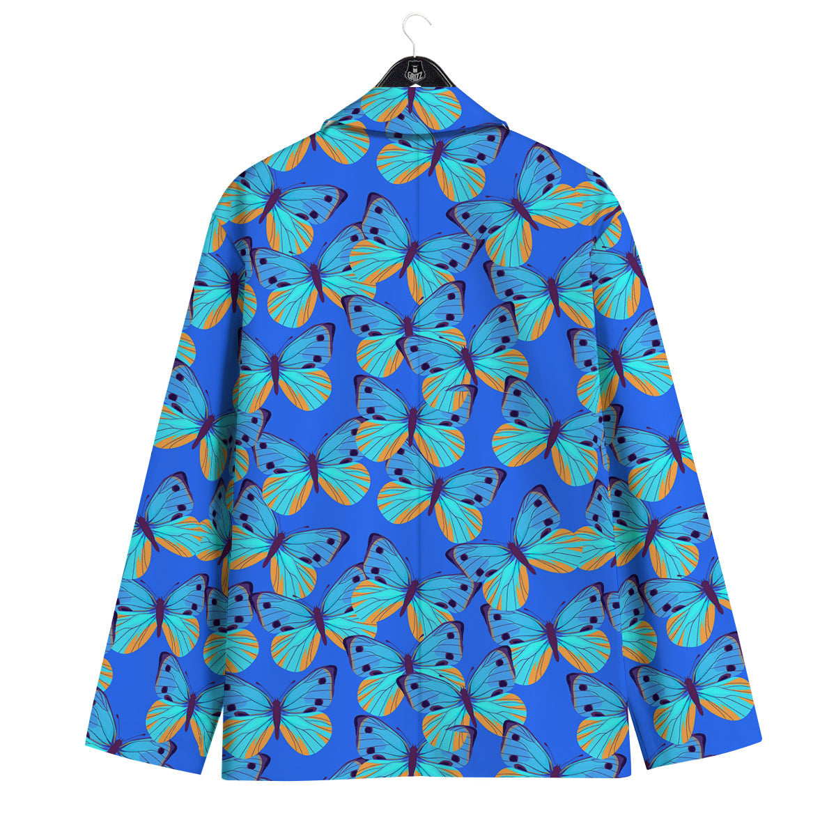 Butterfly Blue Watercolor Print Pattern Men's Sport Coat-grizzshop