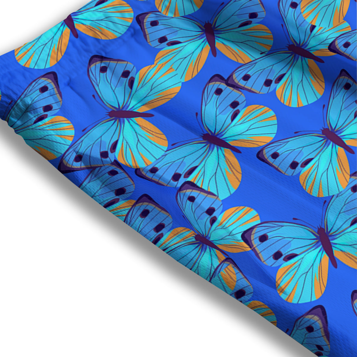 Butterfly Blue Watercolor Print Pattern Mesh Shorts