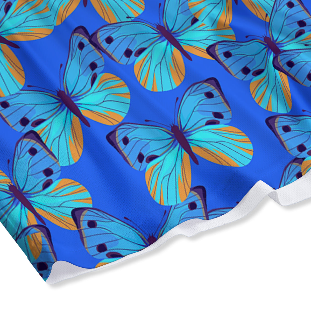 Butterfly Blue Watercolor Print Pattern Mesh Shorts