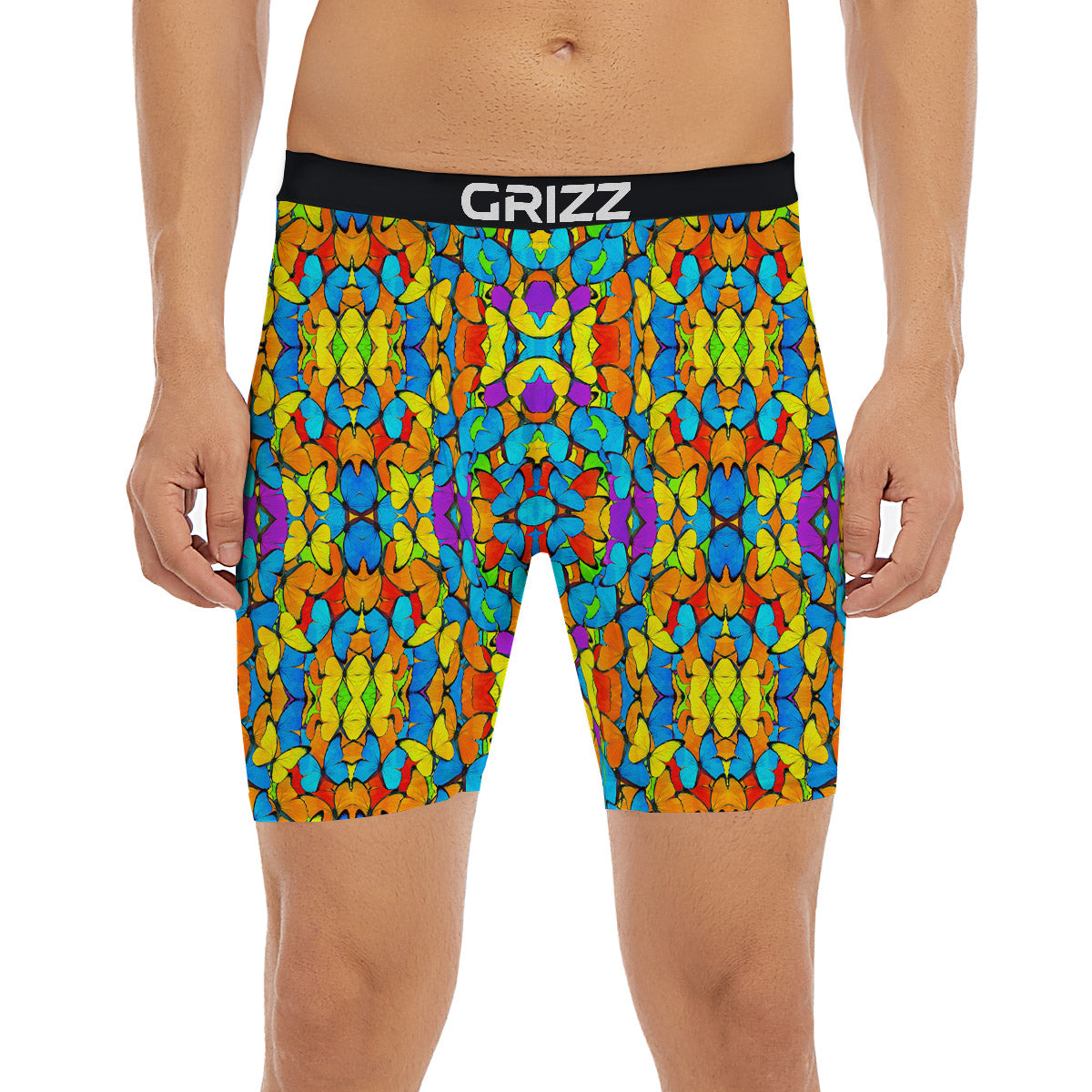 Butterfly Colorful Print Pattern Boxer Briefs-grizzshop
