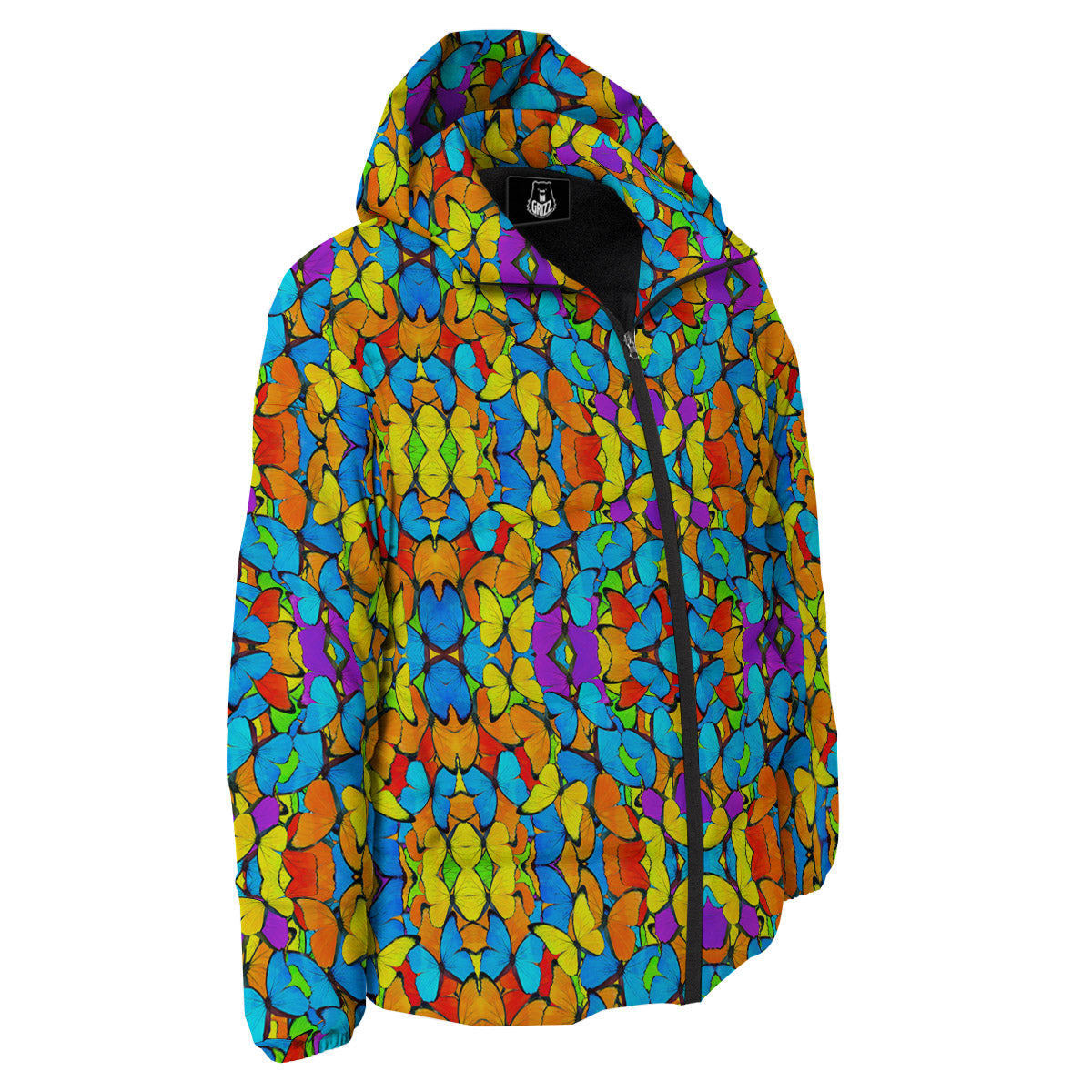 Butterfly Colorful Print Pattern Down Jacket-grizzshop