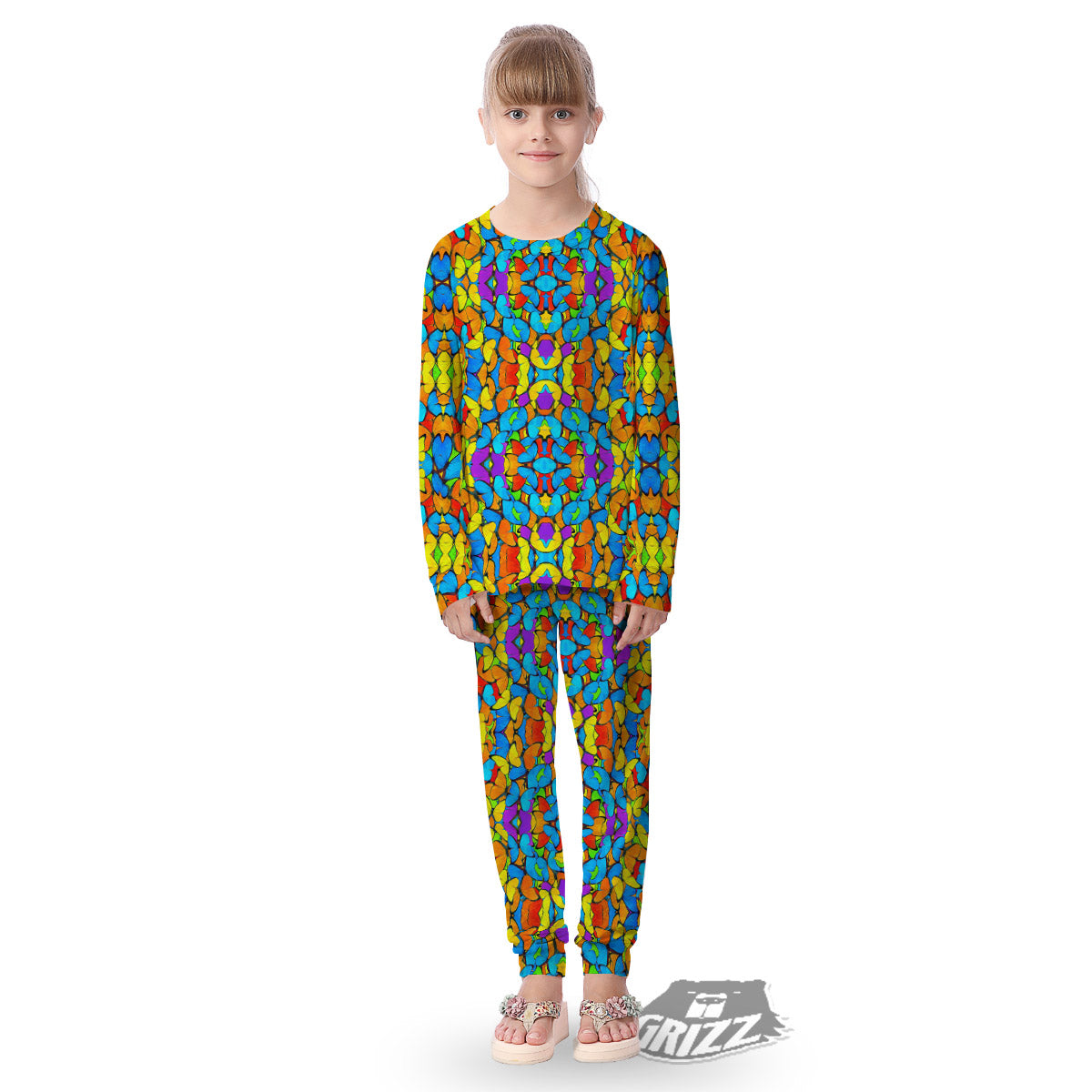 Butterfly Colorful Print Pattern Kid's Pajamas-grizzshop