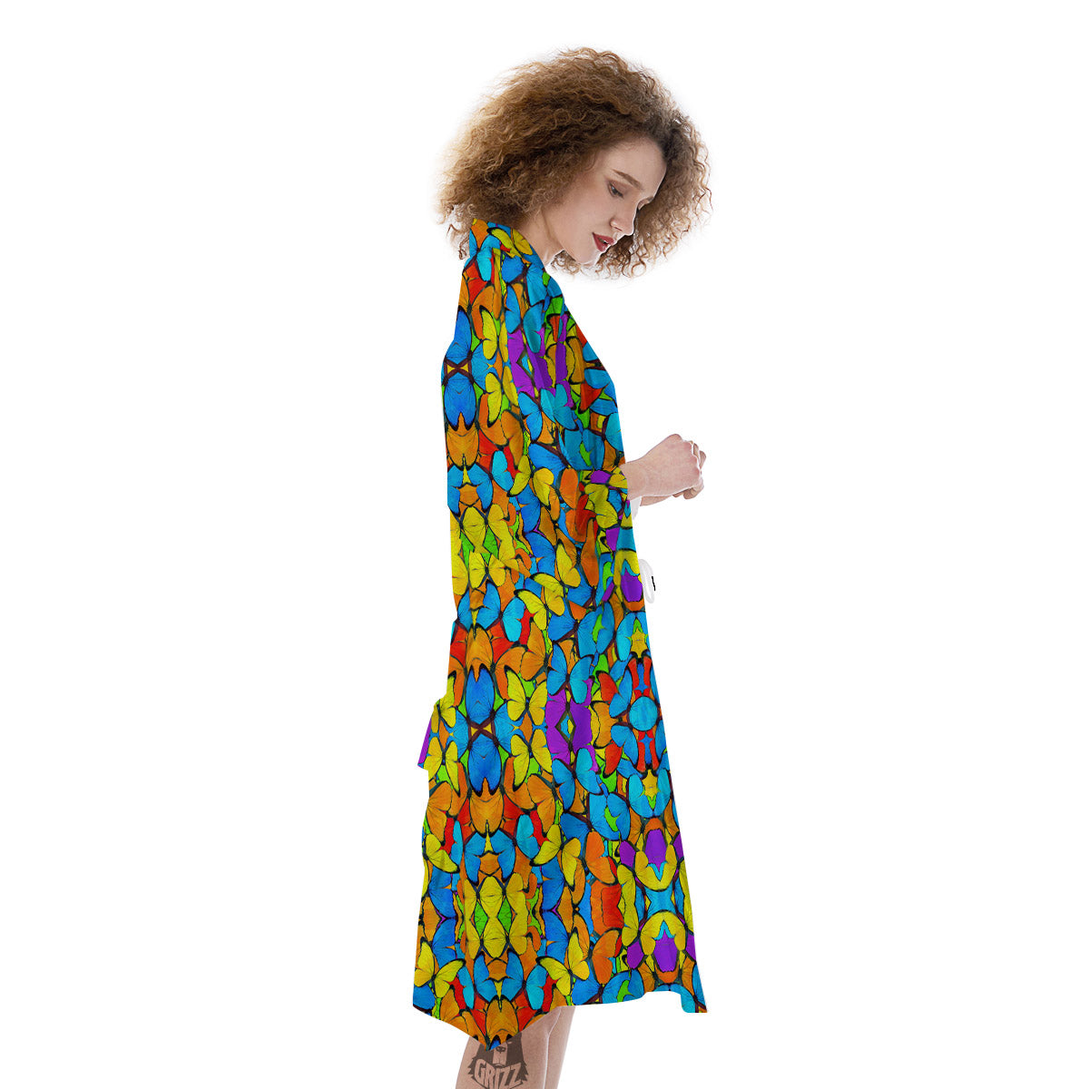 Butterfly Colorful Print Pattern Kimono-grizzshop